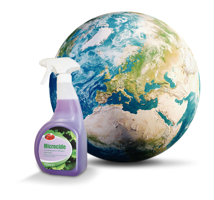 Sustainable Chemical Cleaner In Front Of Globe